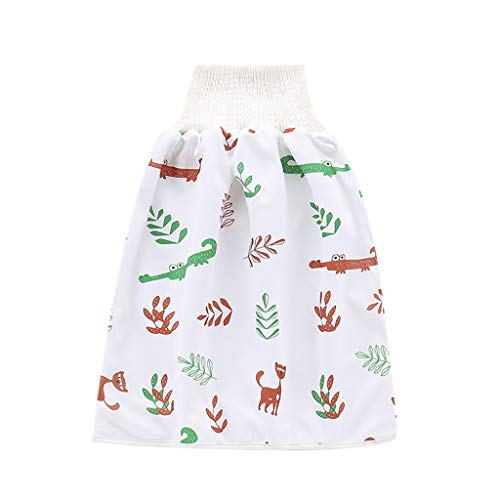 GoodLock(TM) Comfy Diaper Skirt Shorts 2 in 1 Bed Clothes Waterproof and Absorbent Sleeping Potty Training Shorts for Baby (F, Medium)