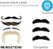 Mr. Moustachio's Top 10 Manliest Mustaches of All Time Assortment,Black,One-Size