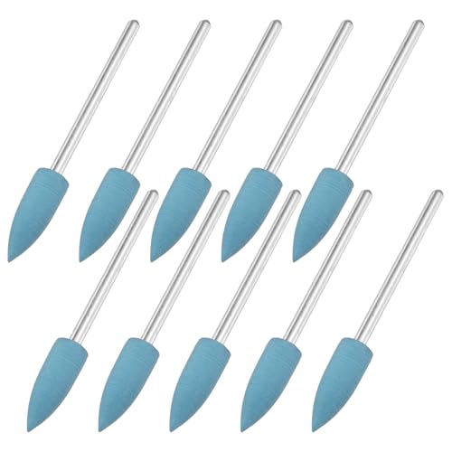 M METERXITY 10-Pcs Meule De Polissage Pointue En Silicone, Diamètre 0.23 Pouce (6mm), Kit De Meules De Polissage Pour Bijoux/Produits En Os/Sculptures De...