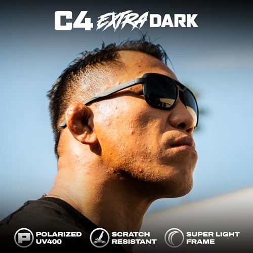 Image of TOROE Super Dark Black Out Polarized Sunglasses Extreme Light Sensitivity Advanced UV Protection C4 Impact Resistant