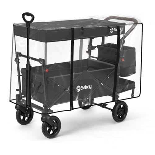 Immagine prodotto: Sekey Parapioggia per carrello pieghevole con tetto, accessorio per carrello, copertura antipioggia in materiale Eva di alta qualità, 110 x 60 x 75 cm. Carrello non incluso