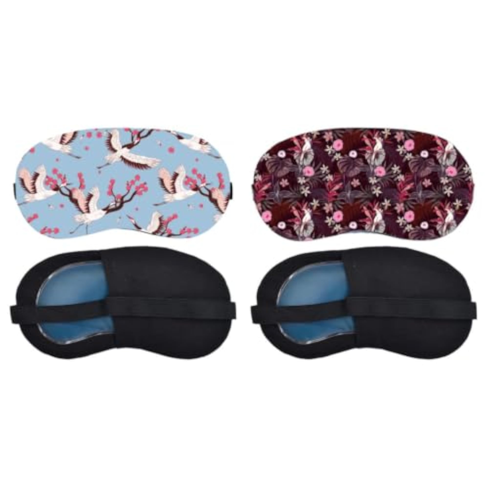 Pink Crane Blossom Sleeping Mask Combo, Comfortable Eye Cover