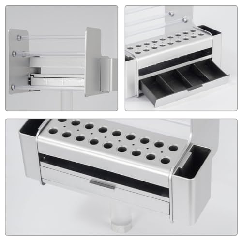 Organizador de herramientas de escritorio Uonlytech resistente con cajón color plata 6