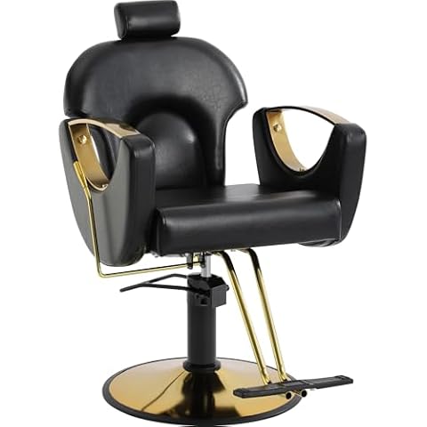 LOUVIXA Barber Chair, Salon Chair for Hair Stylist, Height Adjustable Hydraulic Hair Reclining Salon Chair, 360 Degrees Rotation, Multi-Function Shampoo Chair for Salon Barbershop (Modern Black) Cover