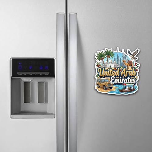 Image of United Arab Emirates Fridge Magnet | Premium Engineered Wood & Precision Lasercut Design | Travel Souvenir for Home Kitchen Locker Decor & Gifting | Multicolor