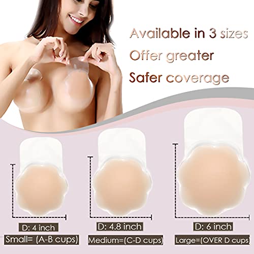 Joeeos A-B Cup Pasties Nipple Cover Breast Lift Tape Large Silicone Nipple Covers Reusable Breast Tape Sticky Nipple Pasties For Women #TOP4