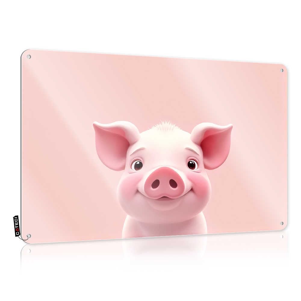Farmhouse Signs Reusable Waterproof Artwork, Faded Retro Print For Cafe Pub Days | Core Pre-drilled Custom Adorable Piggy: A Cute And Friendly Face(30X40CM)