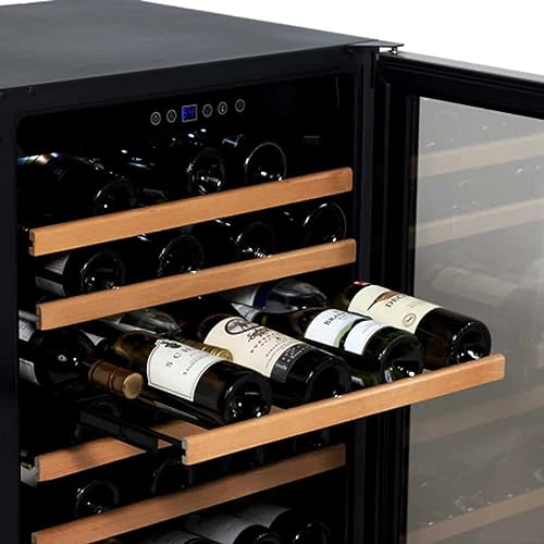 Avanti 50-Bottle Wine Cooler, Stainless Steel Wine Fridge with Wood-Front Shelves, Electronic Controls, LED Lighting & Lock, ADA Compliant, 50 Bottle, Stainless Steel on Fridge.com