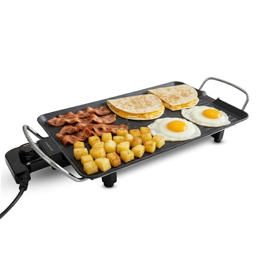 Lista de Cuanto Cuesta Una Parrilla Electrica disponible en línea. 48 REDLEMON Parrilla Eléctrica para Cocinar con Superficie Antiadherente Extragrande (46x23cm), Sartén Eléctrico con Control de Temperatura 5 Niveles, Plancha Eléctrica para...