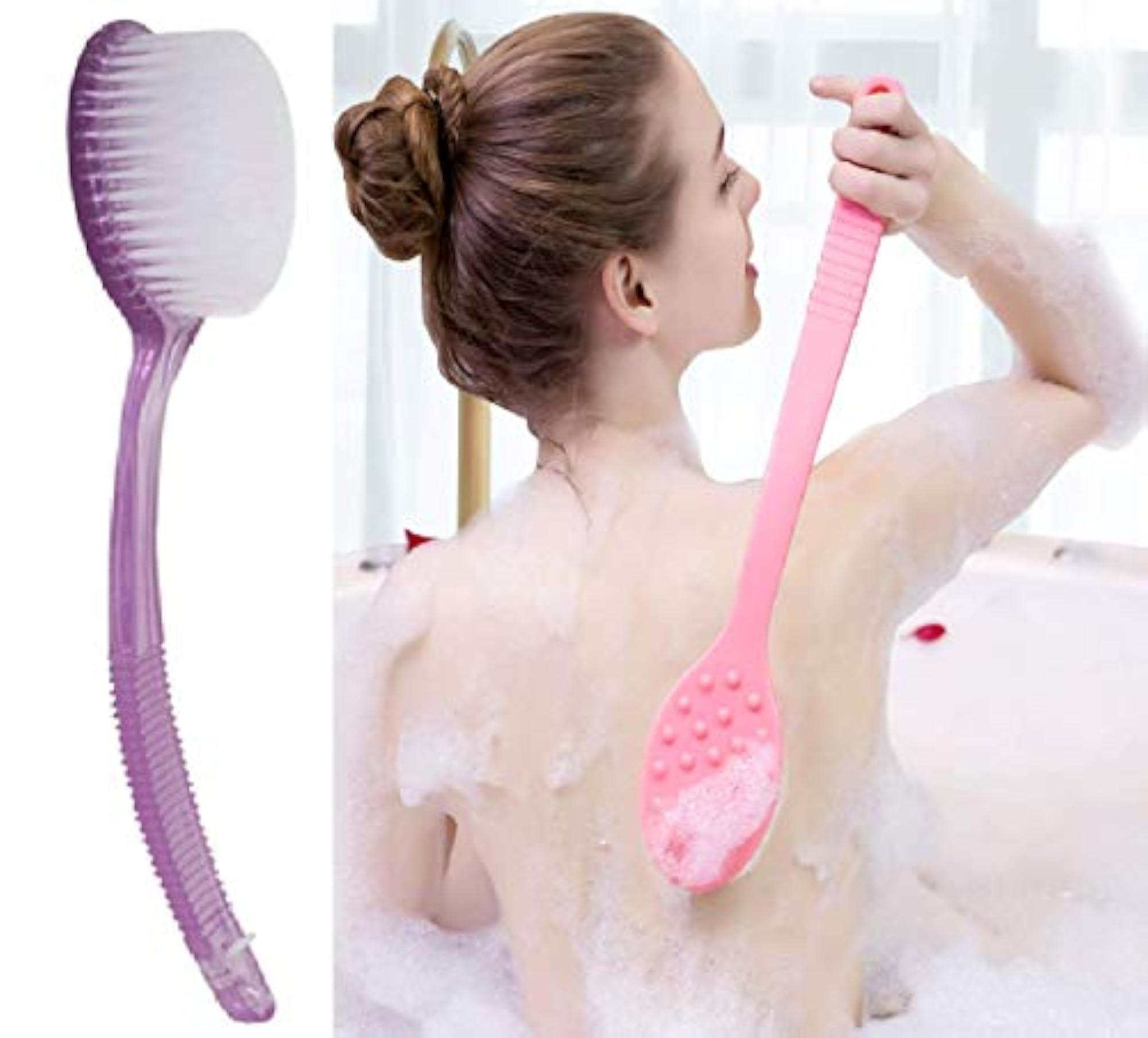 Bath Brush Back Scrubber with Medium Soft Bristles
