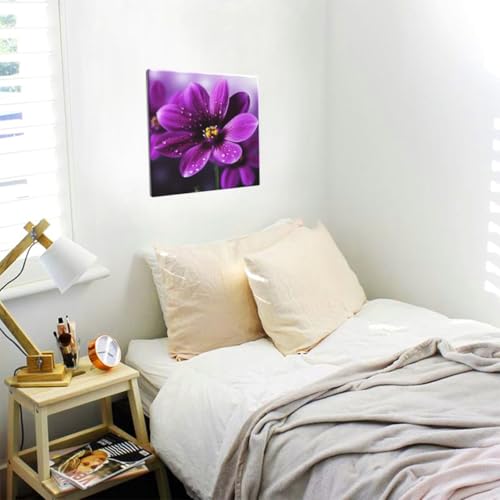 Toile fleurs violettes pour habiller un mur vide sans effort - 5