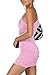 LYANER Women's Sexy One Shoulder Ruched Sleeveless Bodycon Mini Short Dress Baby Pink Medium