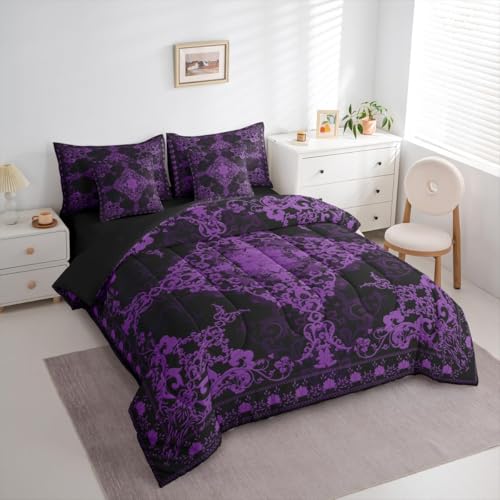 Édredon chaud microfibre douce au motif fleurs rétro de lit - 3