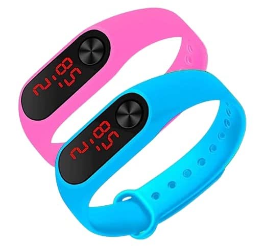 Trendy Store Slim Digital Led Bracelet Band Watch for Boys and Girls Combo Pack 2 (B0B8MZ5TX6) Amazon Price History, Amazon Price Tracker