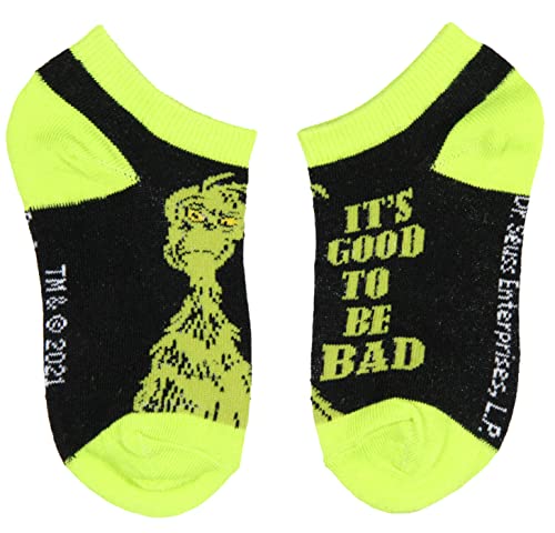 Bioworld Meias infantis Dr. Seuss The Grinch Old Grinchy Clause 4 pares de meias invisíveis no torno