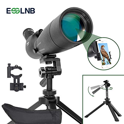 ESSLNB Spotting Scope 20-60X80mm Target Spotting Scope with Updated Tripod BAK4 Angled 23mm