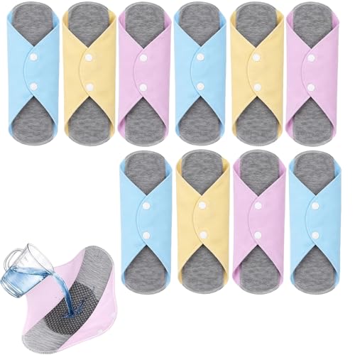 10 PCS Reusable Period Pads Assorted Colours Washable Panty Liners for Women Sustainable Feminine Care Essentials for Everyday Freshness and Comfort