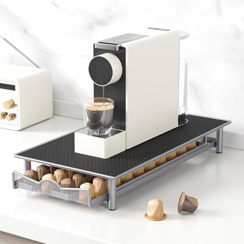 Cajón de almacenamiento para 40 cápsulas de café, soporte para cápsulas, diseño extensible fluido, cajón para almacenamiento de cápsulas de café, resistente soporte para máquina de cápsulas, 40,5 x 22