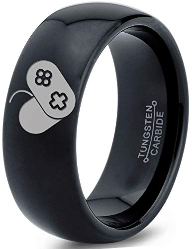 Zealot Jewelry Tungsten Gaming Gamer Video Game Love Heart Emoji Band Ring 8mm Men Women Comfort Fit Black Dome Polished Size 5.5 Zealot Jewelry Tungsten Gaming Gamer Video Game Love Heart Emoji Band Ring 8mm Men Women Comfort Fit Black Dome Polished Size 5.5