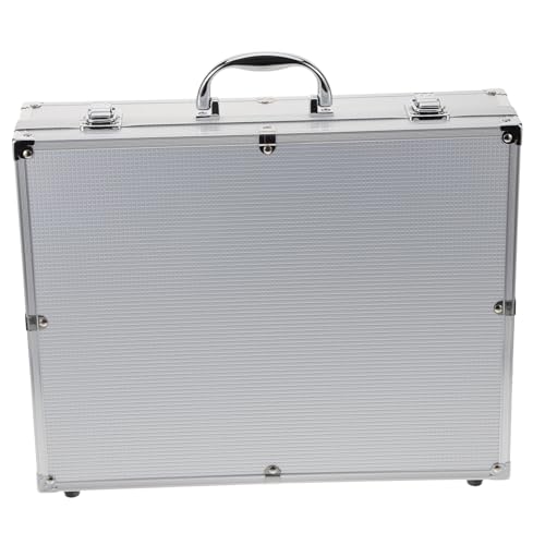 GOOHOCHY Estuche Duro para Micrófonos Inalámbricos Portátil con Asa, Caja De Aluminio para 4 Micrófonos De Mano, Organizador Resistente para Viajes y Uso Exteriores, Color Blanco