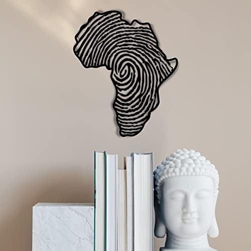Miniatura 3 de Arte de pared de metal africano, decoración de pared de metal africano, mapa de pared de metal con huellas dactilares, regalo de inauguración de la