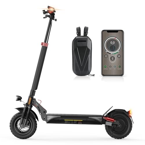 E Scooter mit Straßenzulassung für Erwachsene, 10 Zoll Offroad Luftreifen, Vorne und hinten Vier Stoßdämpfer, Batterie 12,5 Ah, 60–70 km Reichweite, Lenker mit Blinker, Max.150 kg, Smart APP E Scooter mit Straßenzulassung für Erwachsene, 10 Zoll Offroad Luftreifen, Vorne und hinten Vier Stoßdämpfer, Batterie 12,5 Ah, 60–70 km Reichweite, Lenker mit Blinker, Max.150 kg, Smart APP