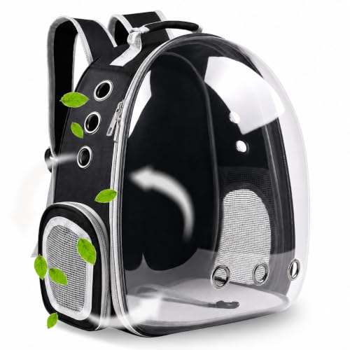 Genérico Mochila Cápsula para Mascotas, Burbuja Transparente, transportadora Gatos, Gatos y Perros Pequeños, Transportín Transpirable Aprobado por Aerolíneas