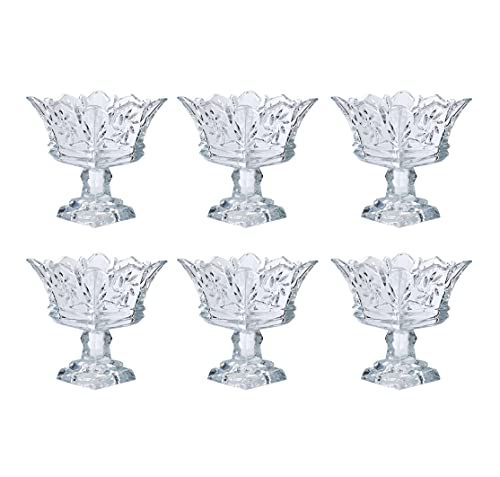 Conjunto de Taça de Vidro Transparente para Sobremesa 125ml com 6 peças