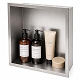Galyon Hornacina Ducha Empotrable 33x33 cm Acero Inoxidable S.304 Nicho Baño Pared | Estante Ducha Integrado Anticorrosión Nicho de Ducha Empotrable | MEDIMEX Atlantic