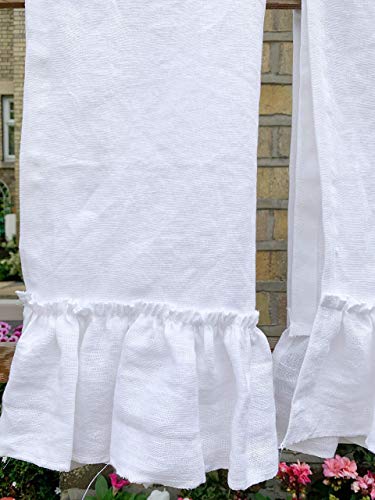 The White Linen Farmhouse Farmhouse Linen Dish Towel, Linen Tea Towel, Ruffled Linen, Set Of 2, Shabby Chic  thumb #3