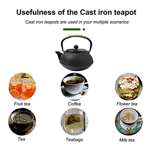 Japanese Tetsubin Cast Iron Teapot,Tea Kettle Pot with Stainless Steel Infuser,TeaPot Stovetop Safe,Father's Day Gifts 30 oz/900 ml by MYLTW - Image 4