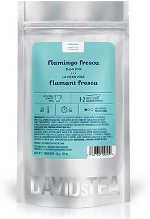 Flamingo Fresca Loose Leaf Tea, Premium White Tea with Strawberry and Flamingo Candies, Fruity Iced Tea, 1.76 oz / 50 g