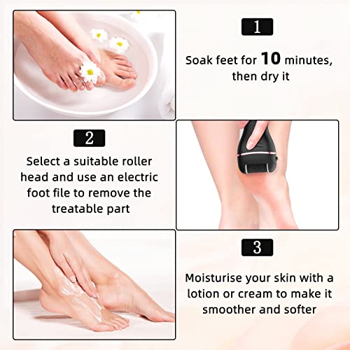 Electric Callus Remover For Feet Electronic Foot File Pedicure Tools Electric Foot Scrubber Kit Professional Feet Care Perfect For Cracked Dead Dry Skin(Black) #TOP3