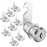 8 Pack Premium Cabinet Cam Locks, Keyed Alike 1-1/8 Inch Cam Lock Set, Secure Files Drawers Mailbox