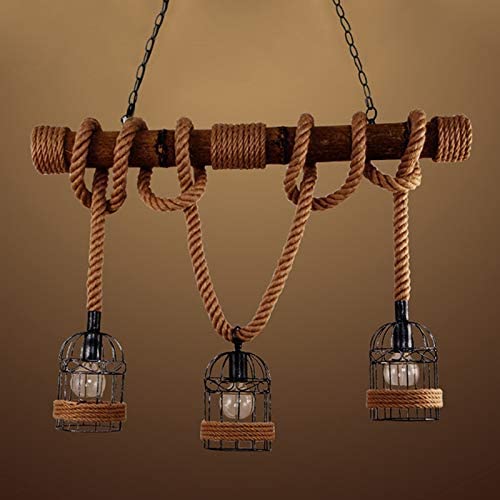 Cage à oiseaux industrielle luminaire vintage en corde pour une ambiance chaleureuse - 4