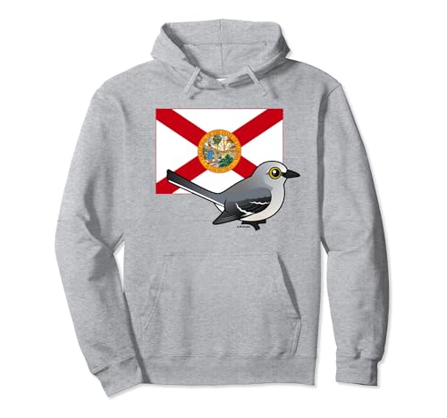 State Birdorable of Florida: Northern Mockingbird Cute Bird Pullover Hoodie