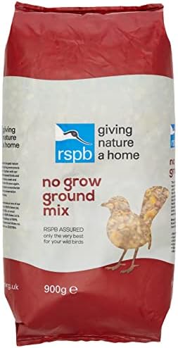 RSPB No Grow Wild Bird Ground Mix, 900 g, High Energy Mix Includes Sunflower Hearts, Rolled Oats, Suet Sprinkles & Flaked Maize, Popular with Ground Feeding Birds