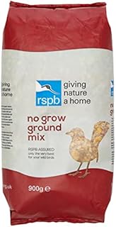 RSPB No Grow Wild Bird Ground Mix, 900 g, High Energy Mix Includes Sunflower Hearts, Rolled Oats, Suet Sprinkles & Flaked Maize, Popular with Ground Feeding Birds