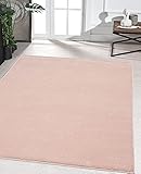 the carpet Marley eleganter Designer Teppich Wohnzimmer, weicher & pflegeleichter Kurzflor Wohnzimmerteppich in Rosa, Teppich 160 x 230 cm