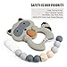 Pacifier Clip Baby Boys Silicone Paci Clip Teething Relief Teether Toy Soothie Binky Holder Chewbeads Birthday Christmas Shower Gift Set of 2 (Beige, Grey)