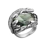 Giovanni Raspini Anello Coccodrillo Color Argento 925 e quarzo verde misura 16 11910