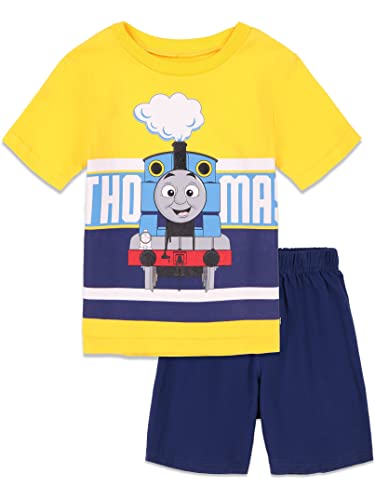 Thomas & Friends Tank Engine Toddler Boys Graphic T-Shirt and Shorts Outfit Set Yellow 3T