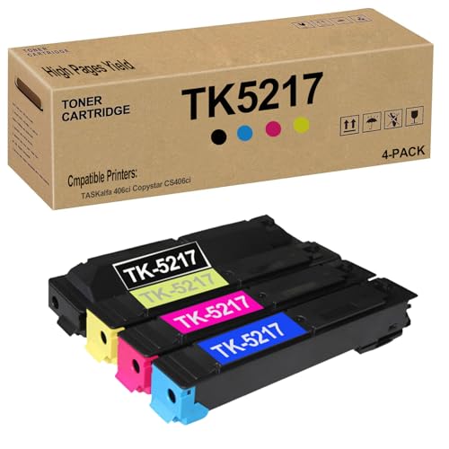 Image of Remanufactured TK-5217 TK5217 TK-5217K TK-5217C TK-5217M TK-5217Y Toner Cartridge Use for Kyocera TASKalfa 406ci Copystar CS406ci Printers (4-Pack)