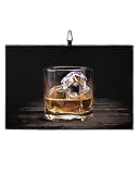 Microfiber Waffle Golf Towel, Wine Cups Whisky with Ice Vintage Wood Background Golf Accessories, We