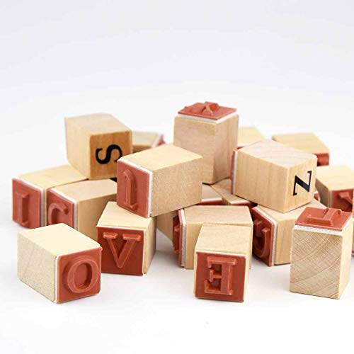 Wooden Rubber Stamps, Miayon 52Pcs Vintage Wood Letter Stamps Alphabet Stamps For Card Making Diy Craft Scrapbooking #TOP3