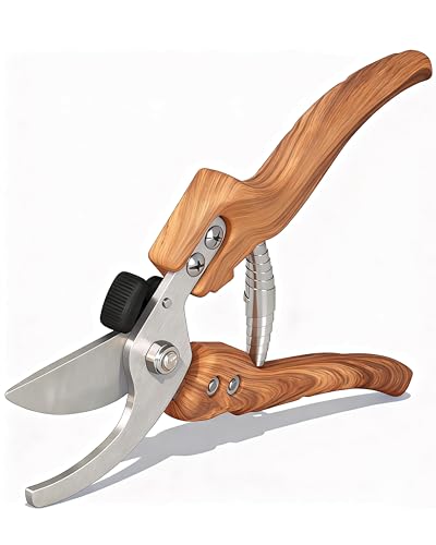 Pruning Shears -5/8-Inch Cut Capacity Garden Shears,8.5‘’ Handheld Gardening Scissors,Gardening Tools with Sharp Steel Blade &Non-Slip&Wood-Grain Grip,for Indoor Plant, Bonsai, Shrub, Branch Trimming