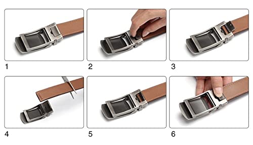 Click Ratchet Belt Dress with Sliding Buckle Adjustable Trim to Exact Fit Size 28"-45"3