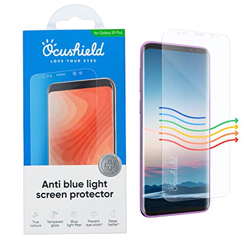 Ocushield Protector Pantalla Samsung S9 de Cristal Templado con Bloqueo luz Azul - Dispositivo médico acreditado - para Dormir Mejor Cover