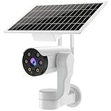 Security Camera Outdoor Wireless Solar Powered WiFi Cameras 360° View Full Color Night Vision PTZ...
