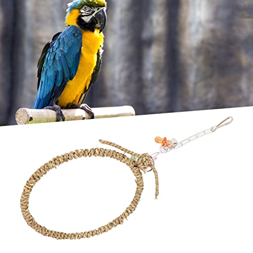 Poleiro de balanço de corda de pássaro para papagaios, brinquedo de mastigar seguro, anel colorido p